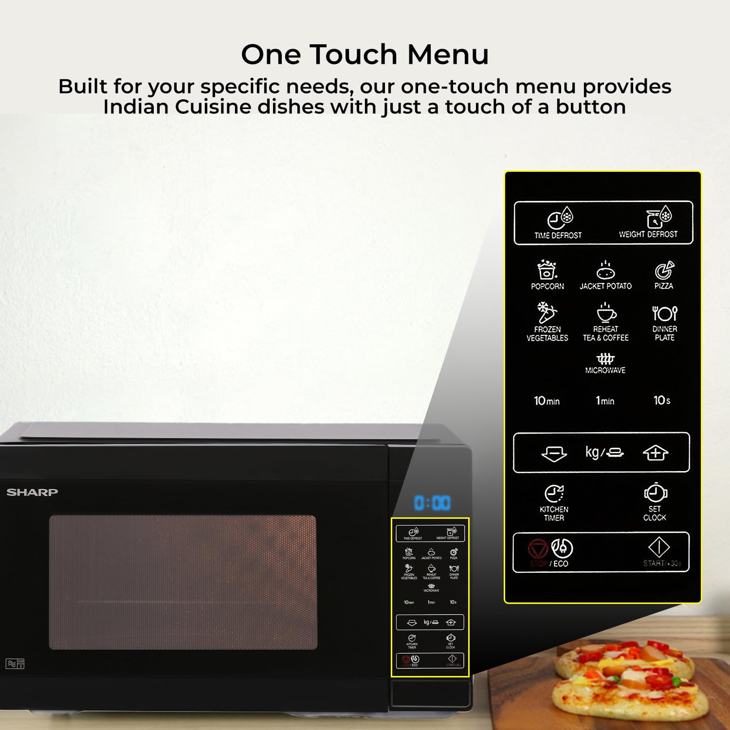 SHARP 20L Solo Microwave Oven (R-220KN-K, Black, Ceramic Cavity